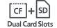 Zwei Speicherkarten-Steckplätze (CF- und SD-Speicherkarte)
