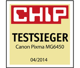 Testlogo: Canon PIXMA MG6450 - Chip Testsieger